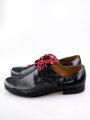 Chlapecké dětské společenské kožené boty 99 A černé lesklé
