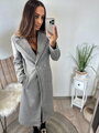 Stylový dámský kabát v šedé barvě 
