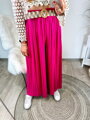 Zářivé dámské plisované kalhoty HOT PINK 