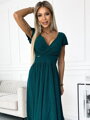 Midi dámské třpytivé šaty 425-6 MATILDE smaragd