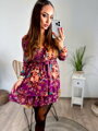 Dámské šaty s květinovým vzorem fialové 