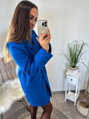 Nádherný dámský kabát v modré barvě