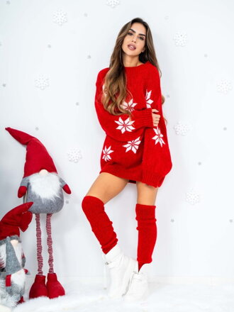 Stylové dámské šaty SUK-DZ23-23 s vánočním motivem 
